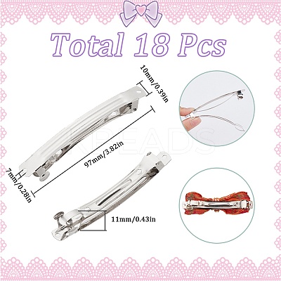18pcs Iron Hair Barrette Findings IFIN-SC0001-67-1