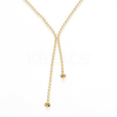 2MM Brass Textured Ball Chain Necklace Making KK-N258-21G-1