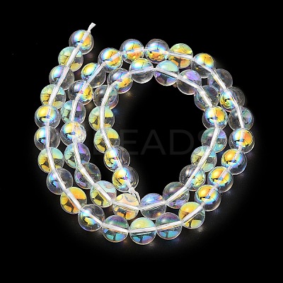 Transparent Electroplate Glass Beads Strands GLAA-T032-T8mm-C18-1