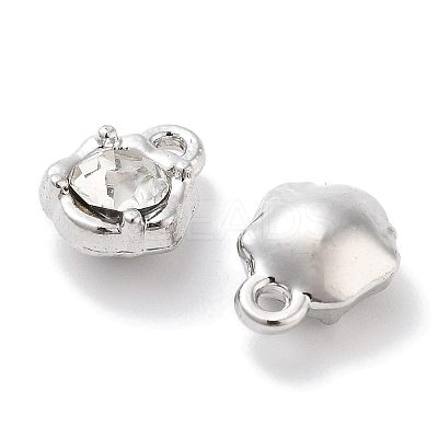Rack Plating Alloy Rhinestone Charms PALLOY-F311-17P-01-1