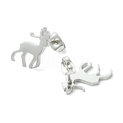 Non-Tarnish Cute Little Animal Theme 304 Stainless Steel Stud Earrings EJEW-B041-03F-P-1