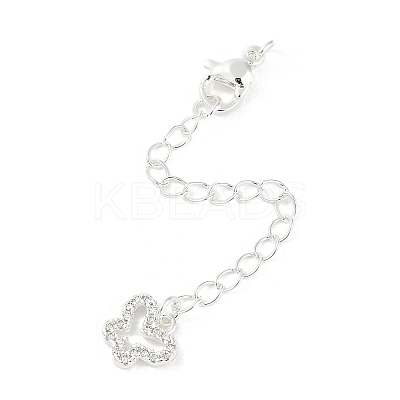 Brass Micro Pave Cubic Zirconia Ends with Chains LS-KK-U043-01S-1