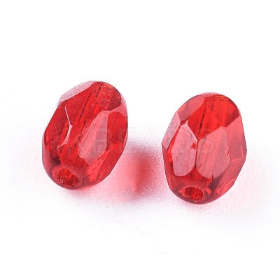 Electroplated Transparent Czech Glass Beads GLAA-I045-03-1
