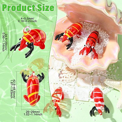 5Pcs 5 Colors Handmade Lampwork Pendants LAMP-CJ0003-05-1