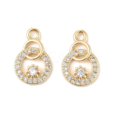 Brass Micro Pave Cubic Zirconia Pendants KK-R219-22G-1