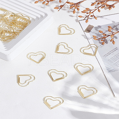 30Pcs Heart Shape Iron Paper Clips TOOL-LP0005-26-1
