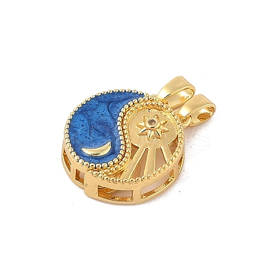 Brass Micro Pave Cubic Zirconia Pendants KK-R100-04G-1