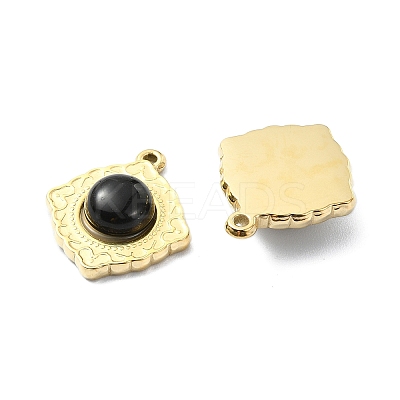 Natural Black Onyx(Dyed & Heated) Rhombus Pendants STAS-L022-339G-01-1