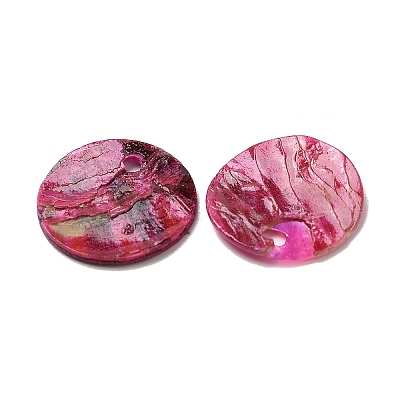 Spray Painted Natural Akoya Shell Charms SHEL-F007-15A-08-1