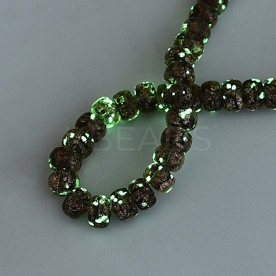 Luminous Handmade Gold Foil Glass Beads Strands FOIL-N029-02A-02-1