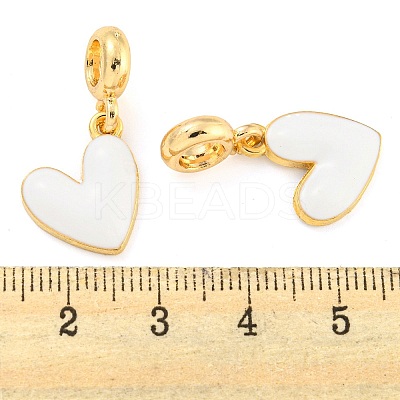 Rack Plating Alloy Enamel Heart European Dangle Charms FIND-B034-20G-06-1