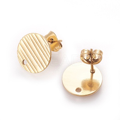 Ion Plating(IP) 304 Stainless Steel Ear Stud Findings STAS-O119-17A-G-1