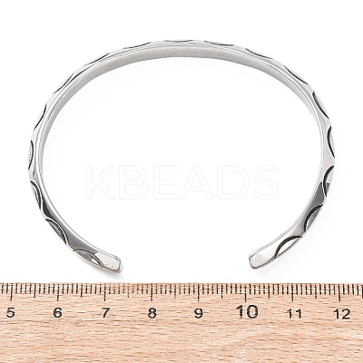 Retro 316 Surgical Stainless Steel Cuff Bangles BJEW-C142-09AS-1