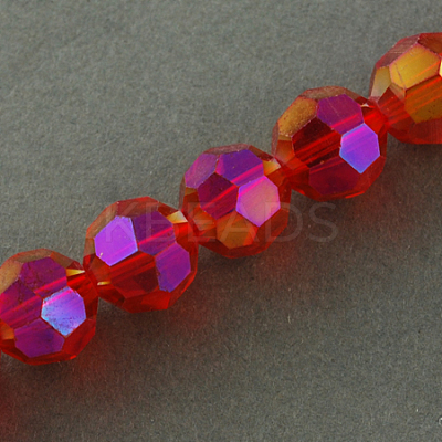 Electroplate Glass Beads Strands EGLA-R016-6mm-10-1