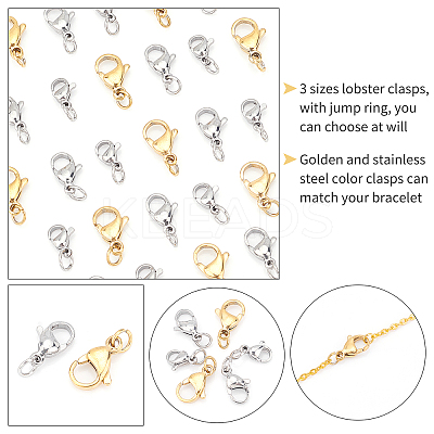 PVD Vacuum Plating 304 Stainless Steel Lobster Claw Clasps STAS-UN0025-29-1
