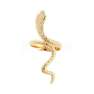 Ion Plating(IP) 304 Stainless Steel Snake Wrap Cuff Ring X-RJEW-L103-32G-1