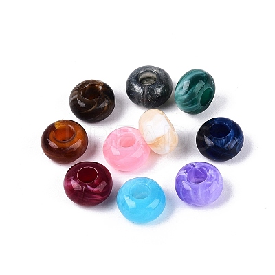 Two Tone Acrylic European Beads OACR-Q200-29-1