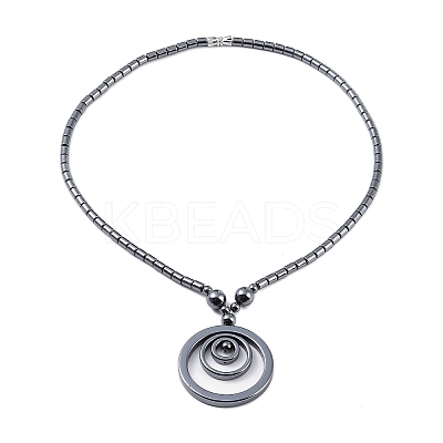 Non-Magnetic Synthetic Hematite Necklaces for Men NJEW-E107-01-1