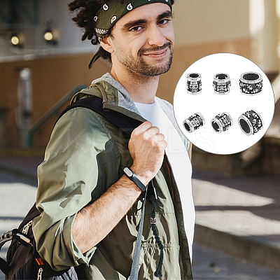 9Pcs 3 Styles Halloween Stainless Steel Beads STAS-UN0059-63-1