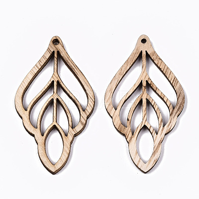 Unfinished Hollow Wood Big Pendants WOOD-N006-97-1