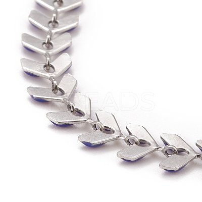 Enamel Wheat Link Chain Necklace NJEW-P220-02P-02-1