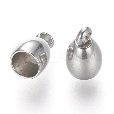 Tarnish Resistant 201 Stainless Steel Cord Ends X-STAS-P118-01-1