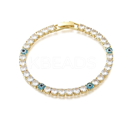 Brass Enamel Link & Charm Bracelets BJEW-Z094-02G-01A-1