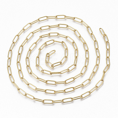 PVD Vacuum Plating 304 Stainless Steel Paperclip Chains CHS-S006-JN957-2-1