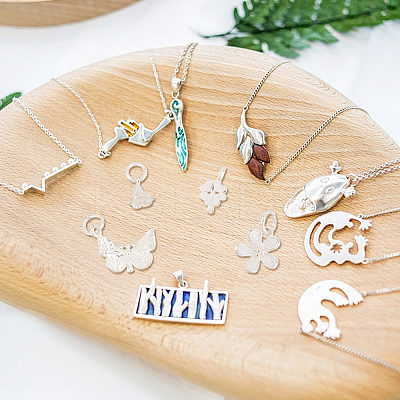 4Pcs 4 Styles 925 Sterling Silver Pendants Sets STER-GO0001-39-1