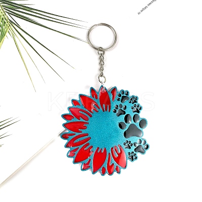 DIY Pet Theme Sunflower with Paw Print Pendant Silicone Molds LS-SIMO-H010-04-1
