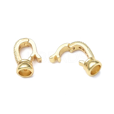 Rack Plating Brass Micro Pave Clear Cubic Zirconia Fold Over Clasps KK-E080-02G-1
