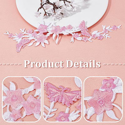 4Pcs Polyester Embroidered Sew on/Iron on Collar Decoration DIY-GF0006-08C-1