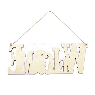 Density Board Wooden Wall Ornament Doorplate Pendants HJEW-C004-18-1
