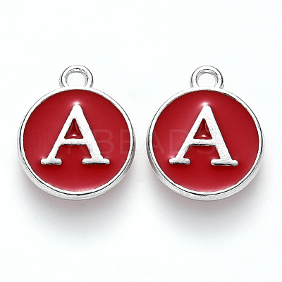 Platinum Plated Alloy Enamel Charms X-ENAM-S118-03A-P-1