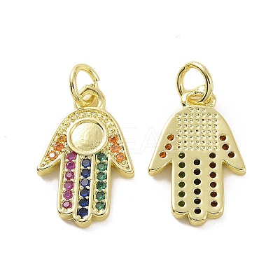 Brass Micro Pave Colorful Cubic Zirconia Pendant Cabochon Settings KK-E068-VF086-1