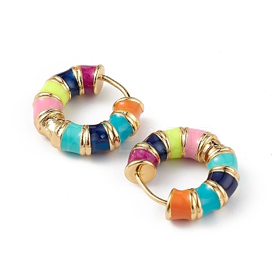 Real 18K Gold Plated Brass Hoop Earrings for Women EJEW-L234-092G-1