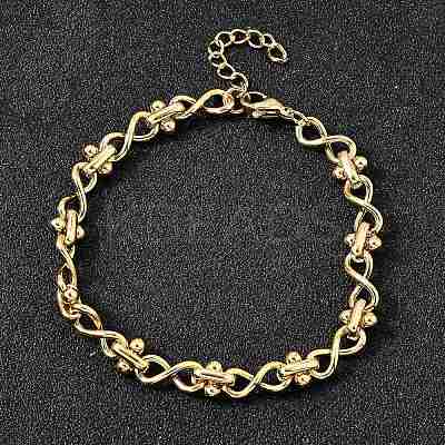 304 Stainless Steel Infinity Link Chain Bracelets for Women BJEW-K226-14B-G-1