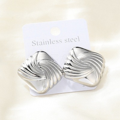304 Stainless Steel Stud Earrings for Women LS-EJEW-K306-01P-1