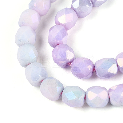 Anti-Tarnish Electroplate Glass Beads Strands GLAA-N057-6mm-05-1