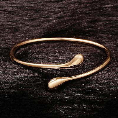 Real 18K Gold Plated Brass teardrop BJEW-BB07402-1