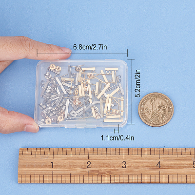 40Pcs 4 Style 304 Stainless Steel Stud Earring Findings DIY-SC0019-17-1
