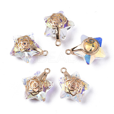 Electroplate Glass Pendants X-EGLA-N005-003A-1