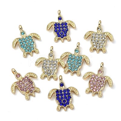 Golden Rack Plating Alloy Rhinestone Pendants PALLOY-F308-17G-1