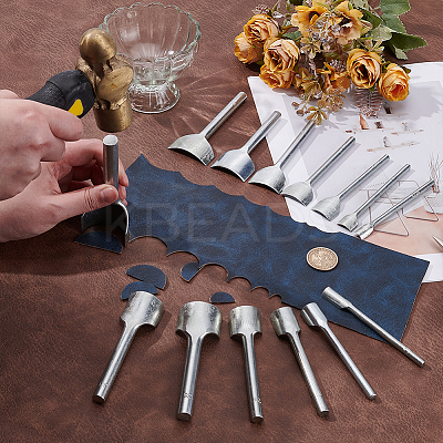 14Pcs 14 Styles High Carbon Steel Leather Craft Tools TOOL-UN0001-61-1