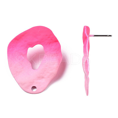 Spray Painted Iron Stud Earring Findings IFIN-N008-022D-1