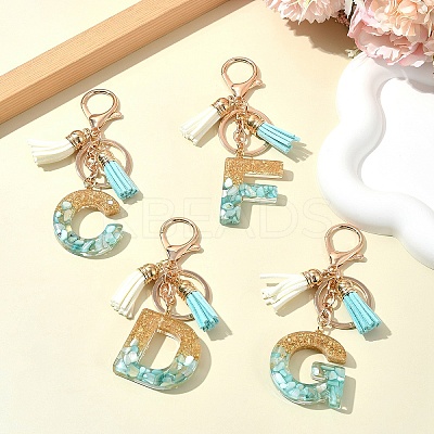 Transparent Epoxy Resin Pendant Keychains KEYC-FS00022-16-1