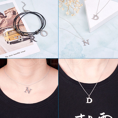 304 Stainless Steel Letter Pendant Rhinestone Settings STAS-TA0001-11P-1