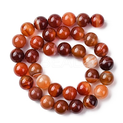 Natural Banded Agate Beads Strands G-H343-D03-12mm-1