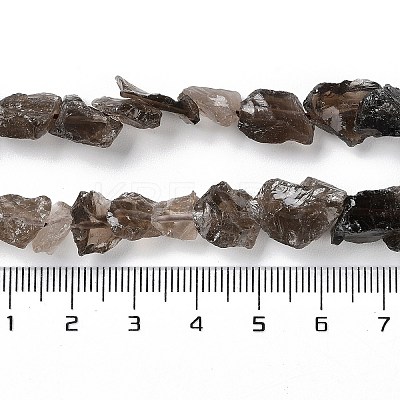 Raw Rough Natural Smoky Quartz Beads Strands G-B065-C17-1