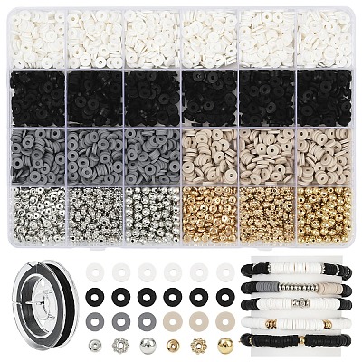 DIY Polymer Clay Beads & CCB Plastic Beads Bracelets Making Kits DIY-YW0012-06B-1